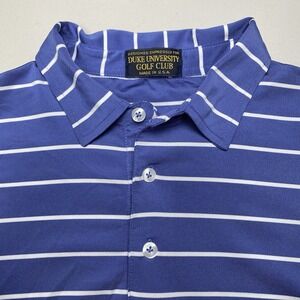 Vintage Duke University Golf Club Polo (L) Blue Stripe USA